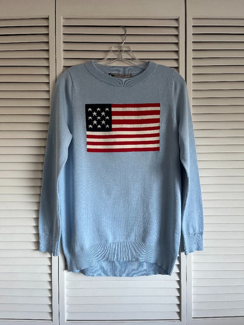 Navy Jane American Flag American Flag Sweater Light Blue women’s small